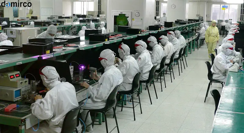 رطوبت گیر صنعتی در یک کارخانه بزرگ، در حال کار و جمع‌آوری رطوبت از هوای محیط.